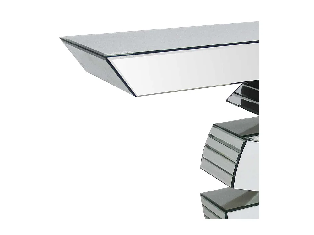 Designtisch aus Spiegelglas 80 cm hoch