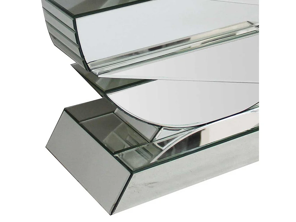 Designtisch aus Spiegelglas 80 cm hoch