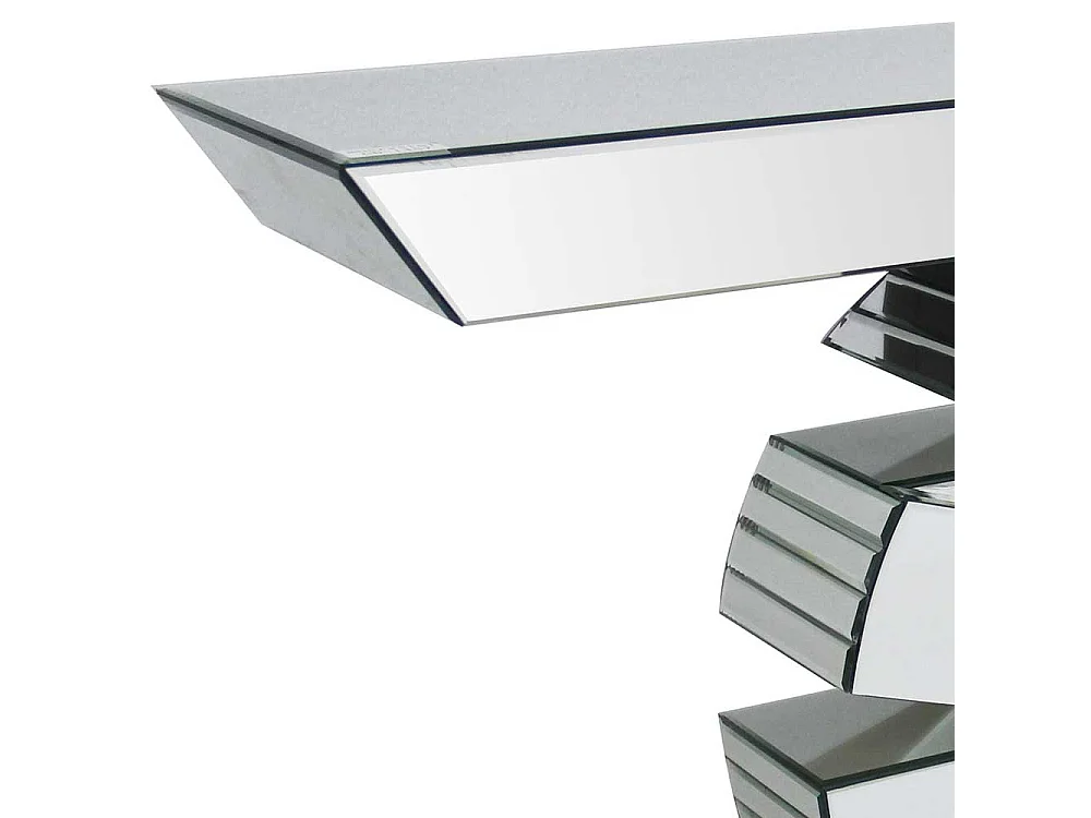 Designtisch aus Spiegelglas 80 cm hoch