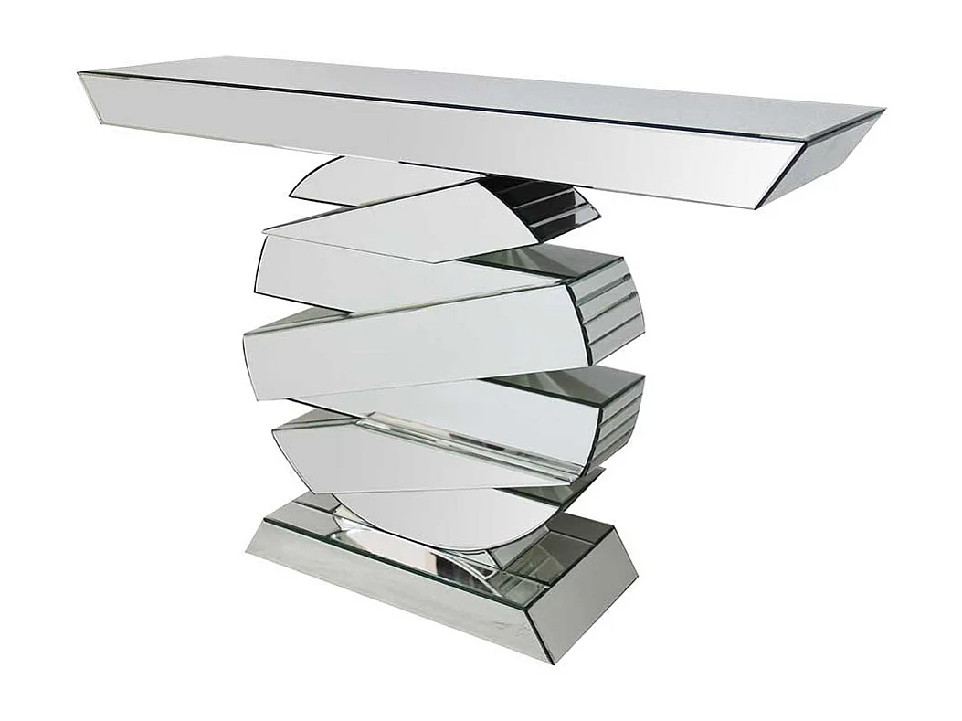 Designtisch aus Spiegelglas 80 cm hoch