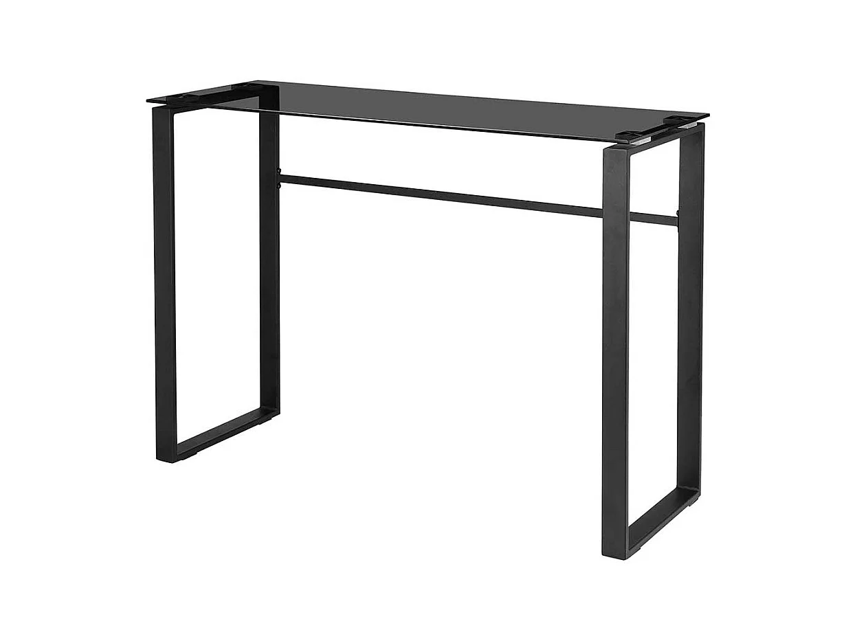Rechteckiger Konsolentisch mit Rauchglasplatte 110 cm breit