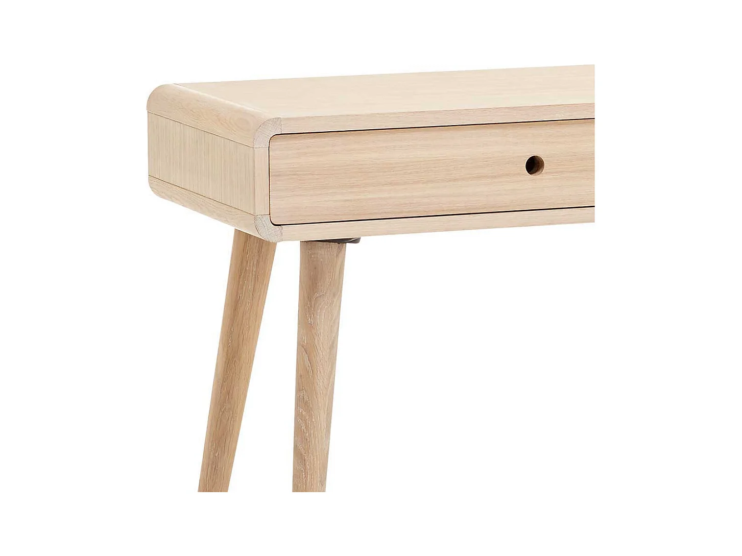 Retro Schreibtisch aus Eiche Bianco geölt Schublade