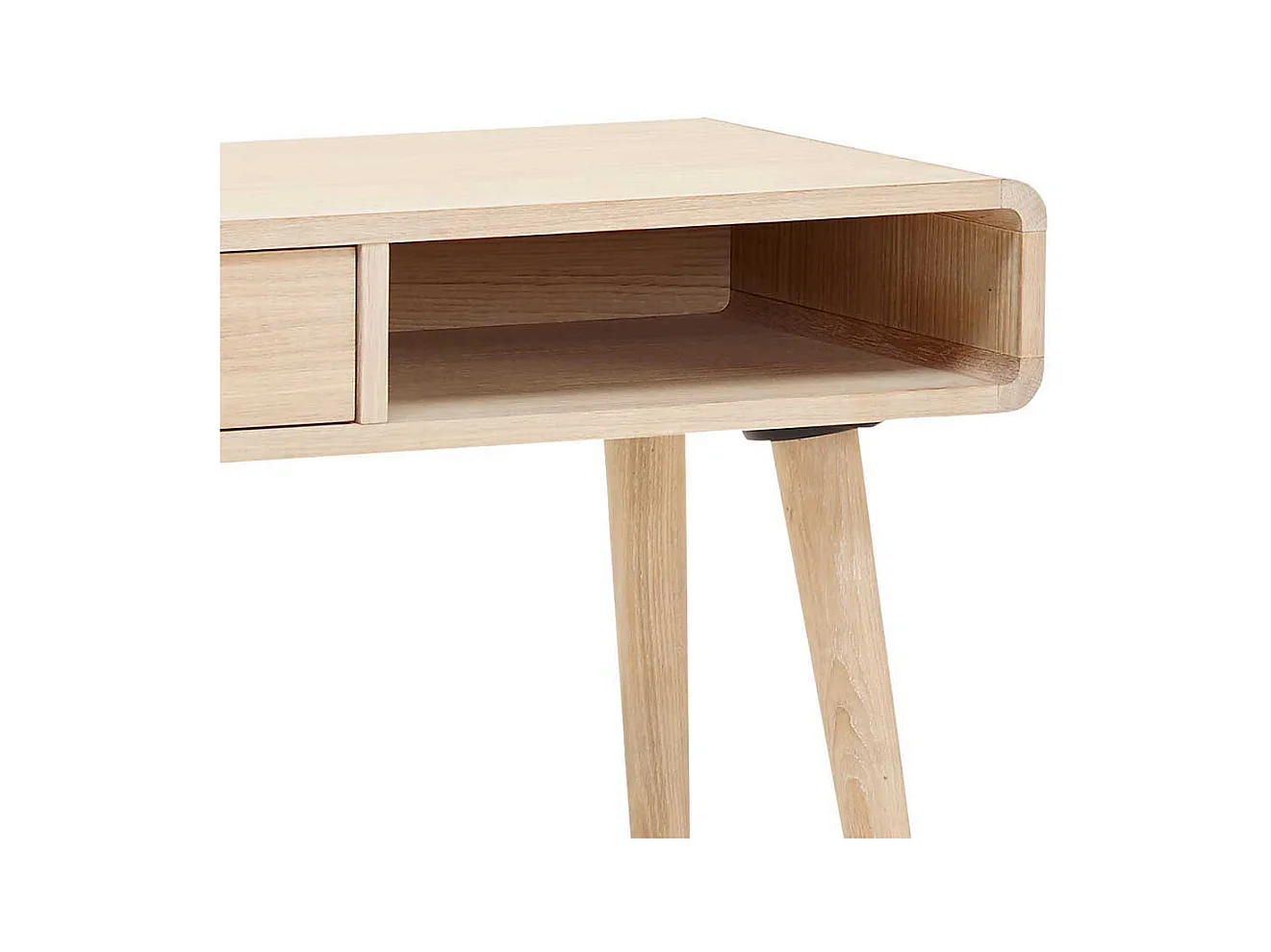 Retro Schreibtisch aus Eiche Bianco geölt Schublade