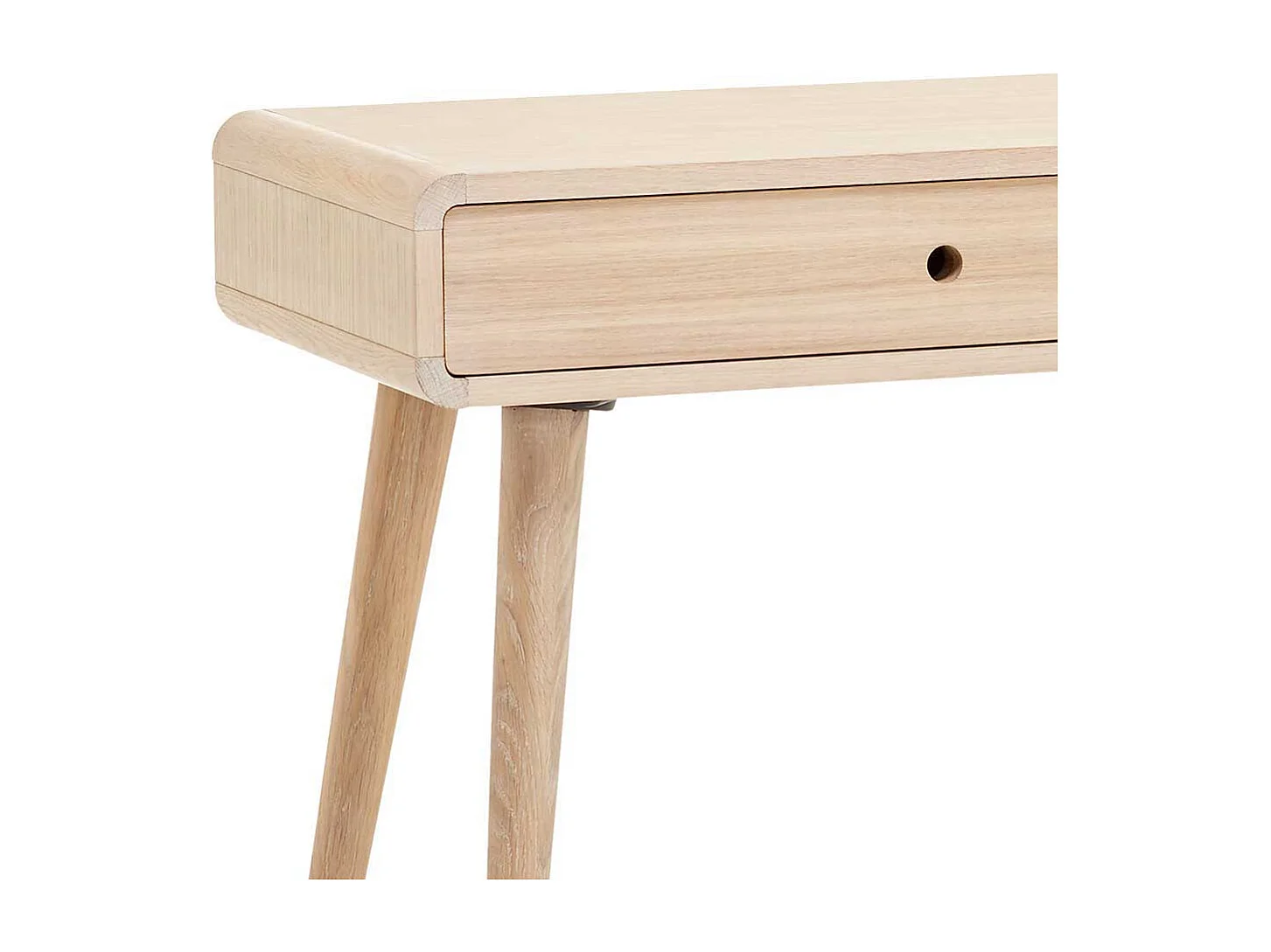 Retro Schreibtisch aus Eiche Bianco geölt Schublade