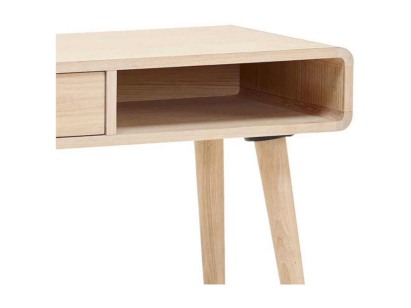 Retro Schreibtisch aus Eiche Bianco geölt Schublade