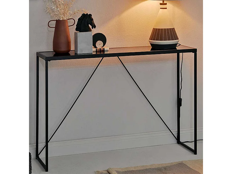 Konsolentisch Flur Tisch aus Metall in Schwarz