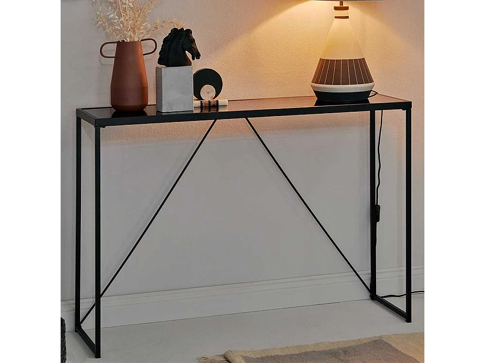 Konsolentisch Flur Tisch aus Metall in Schwarz