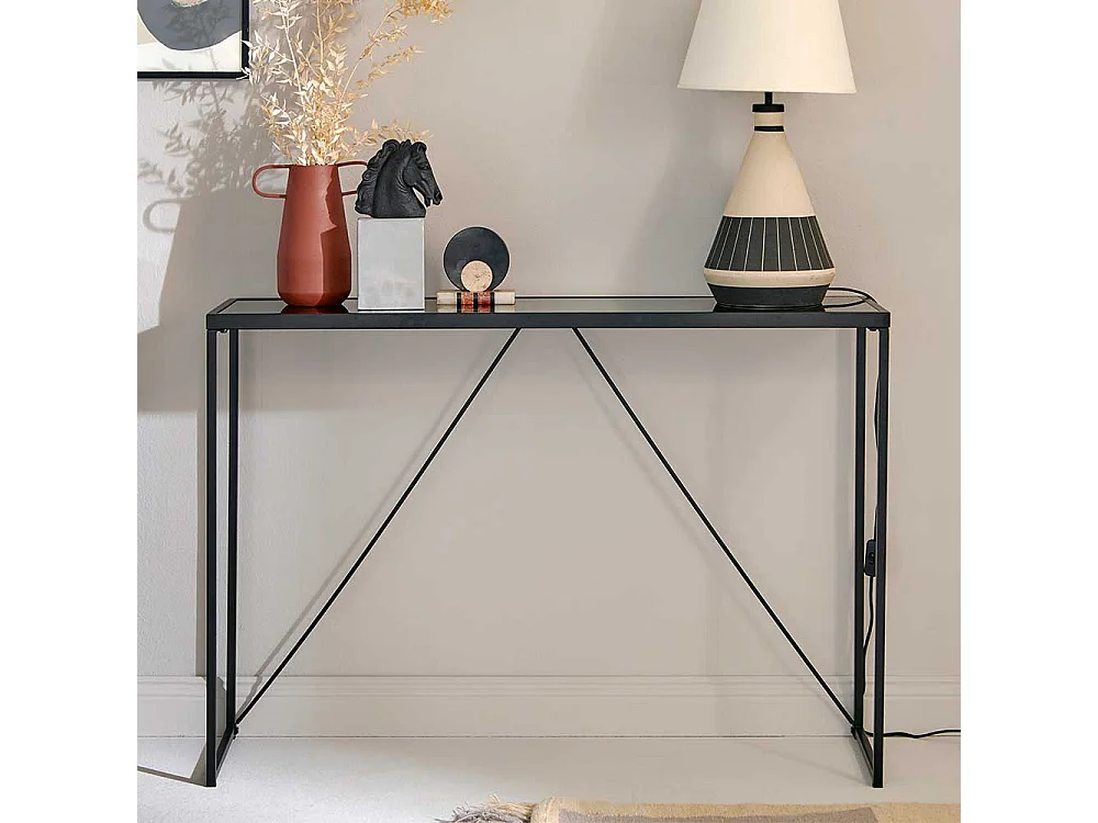 Konsolentisch Flur Tisch aus Metall in Schwarz