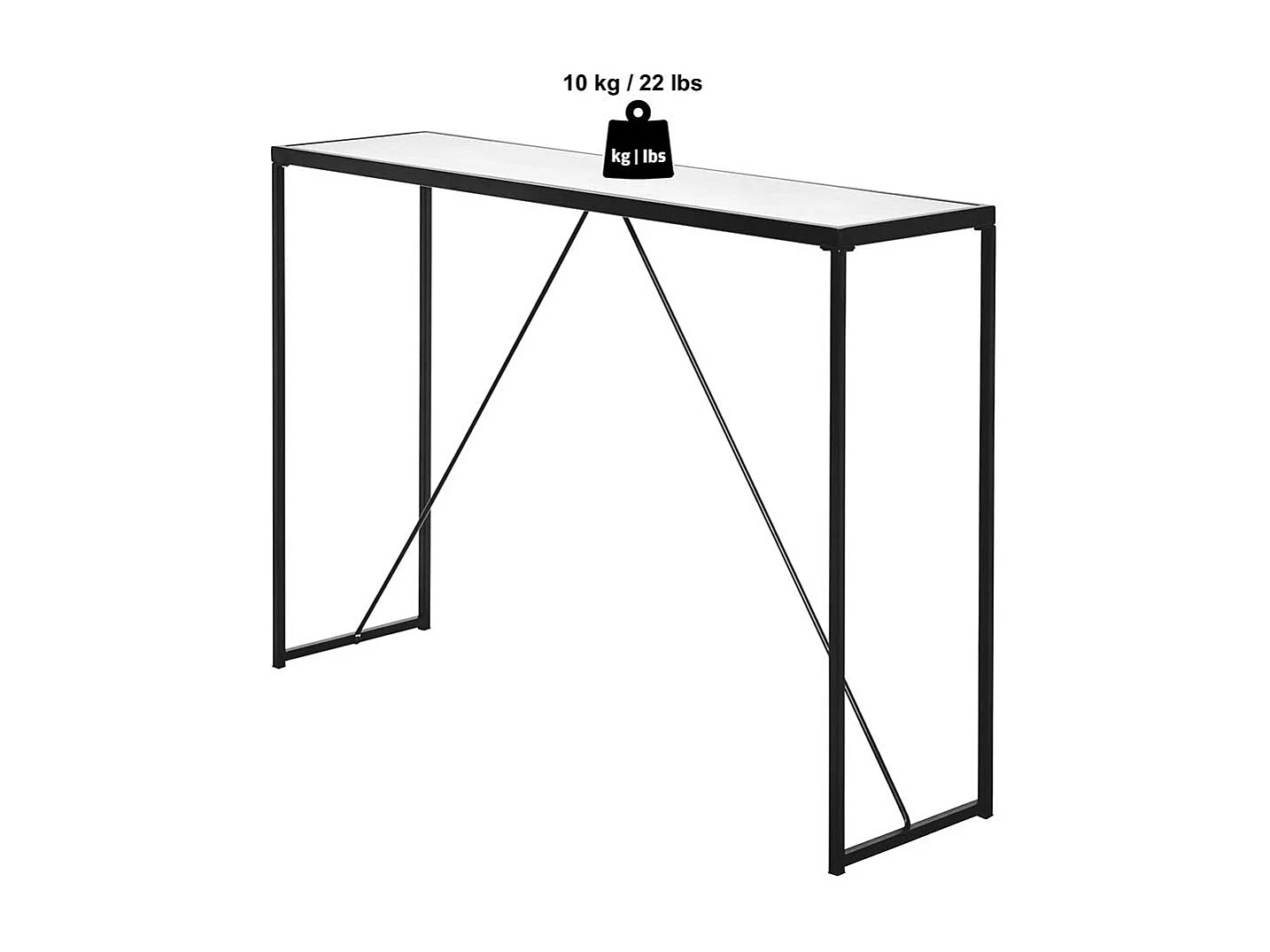 Konsolentisch Flur Tisch aus Metall in Schwarz