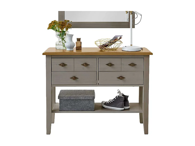 Kommodentisch in Grau Kiefer teilmassiv