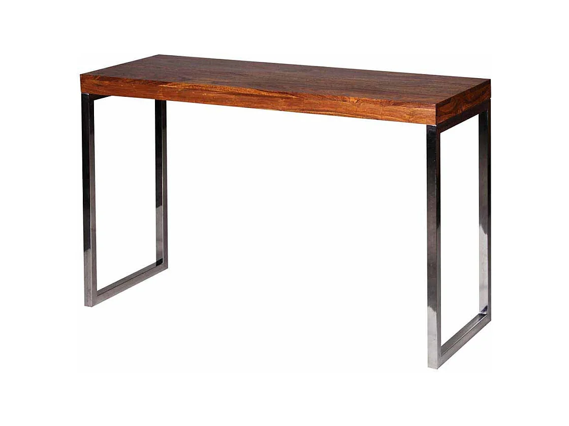 Flur Konsole aus Sheesham Massivholz Metall verchromt