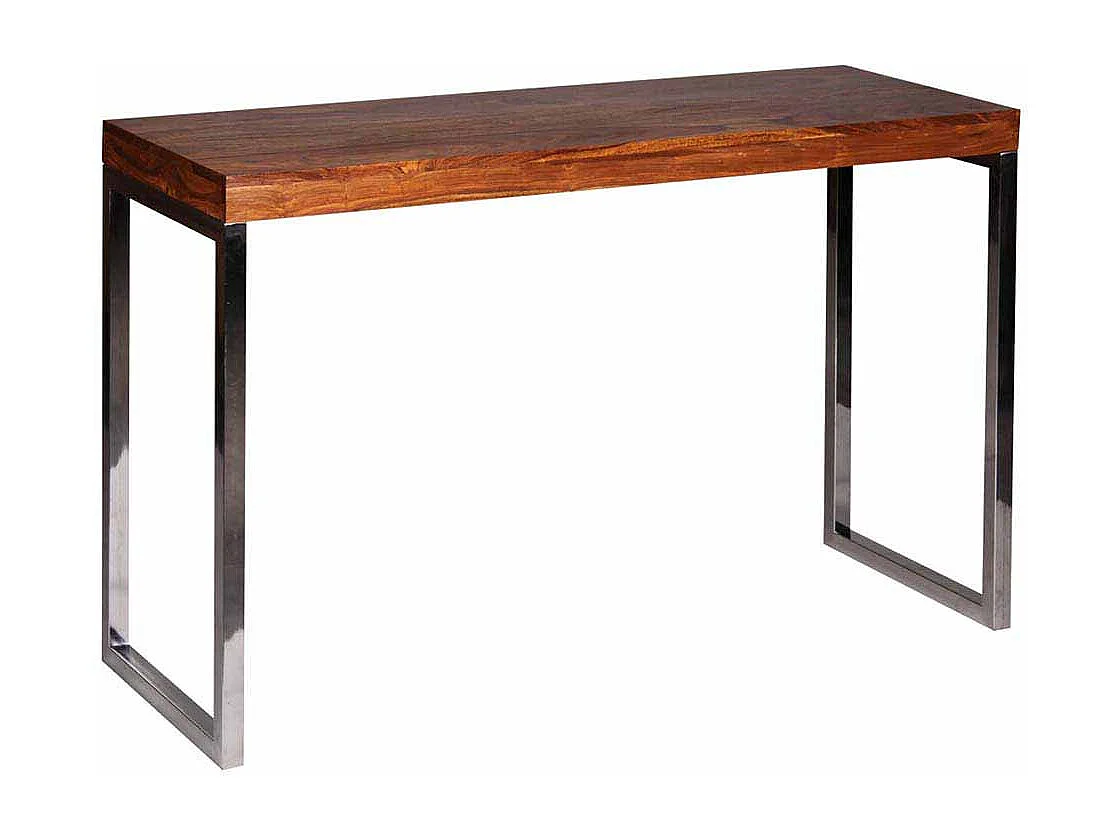 Flur Konsole aus Sheesham Massivholz Metall verchromt