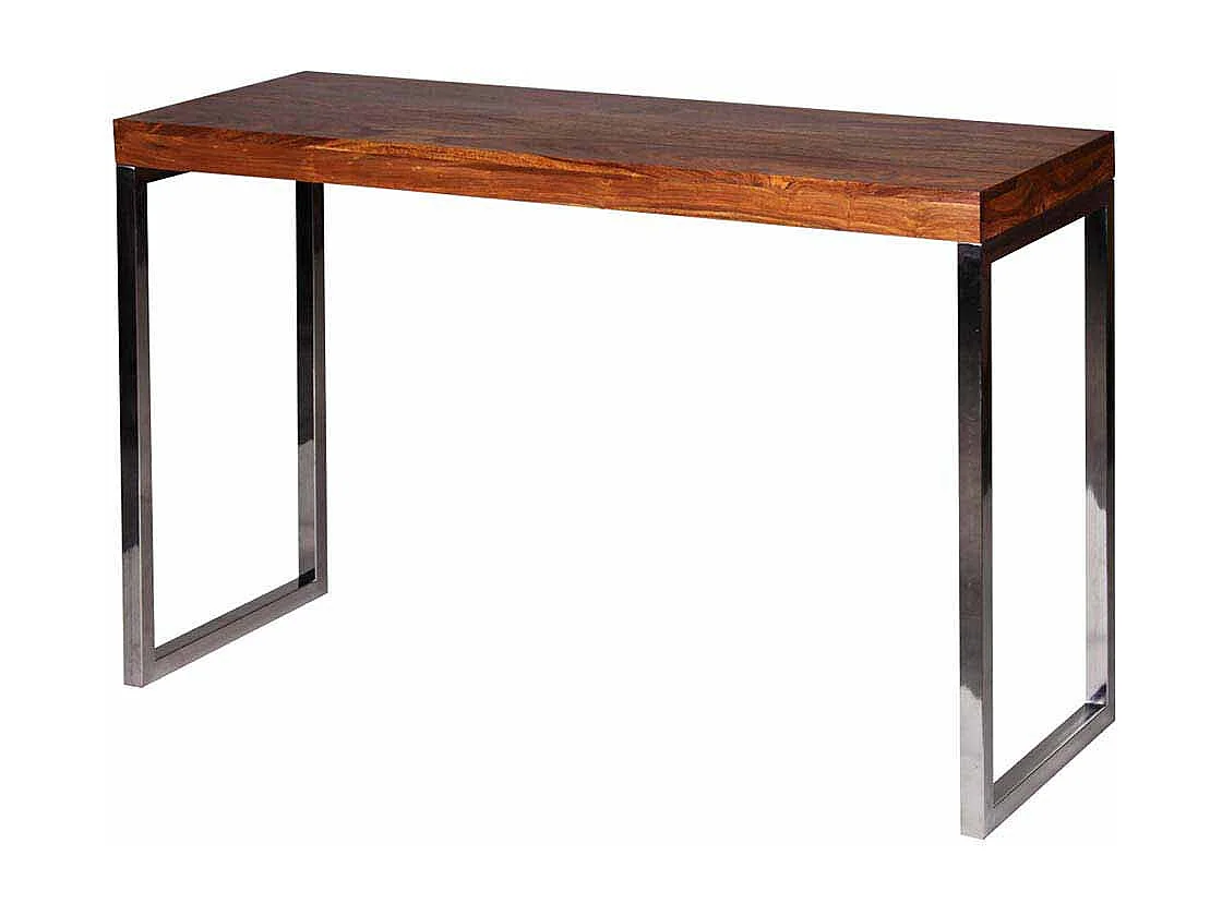 Flur Konsole aus Sheesham Massivholz Metall verchromt