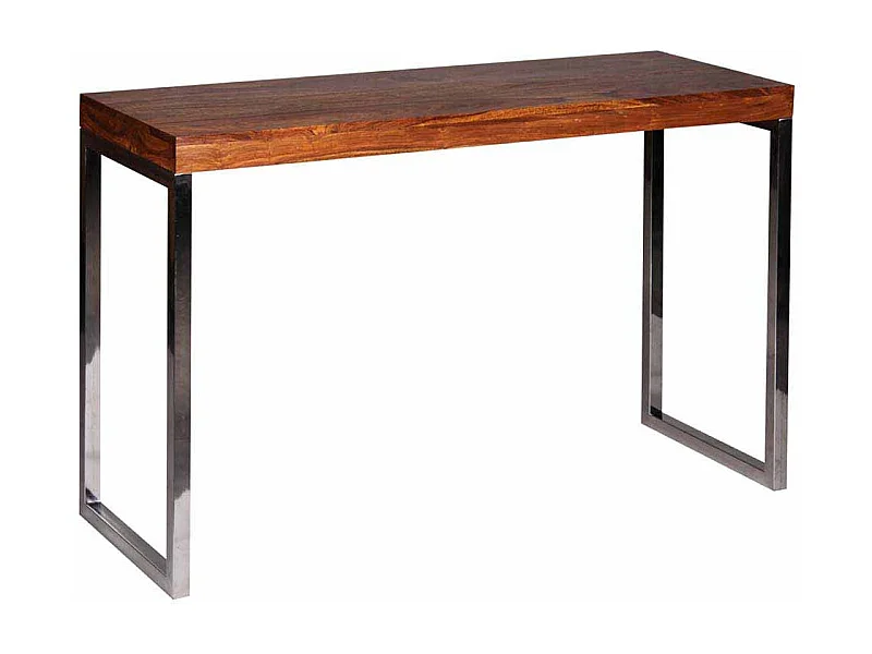 Flur Konsole aus Sheesham Massivholz Metall verchromt