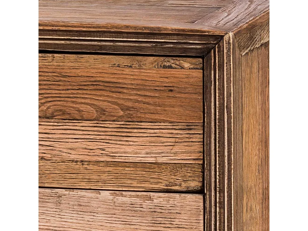 Konsolentisch aus Eiche antik Recyclingholz sechs Schubladen