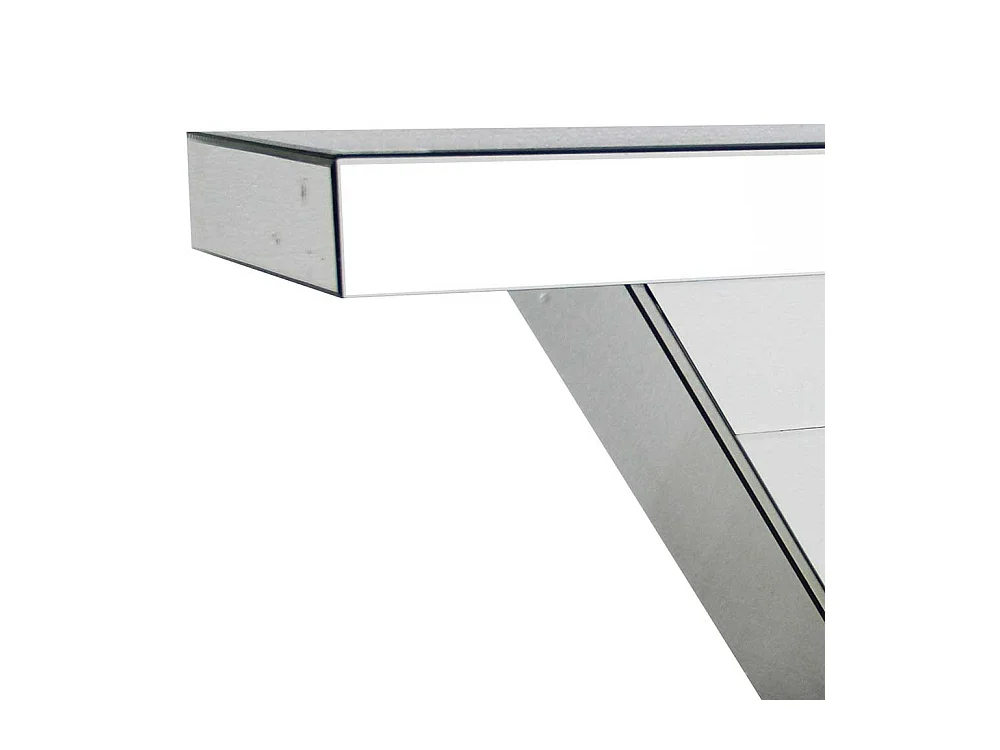 Spiegel Designtisch mit Glasplatte Säulengestell