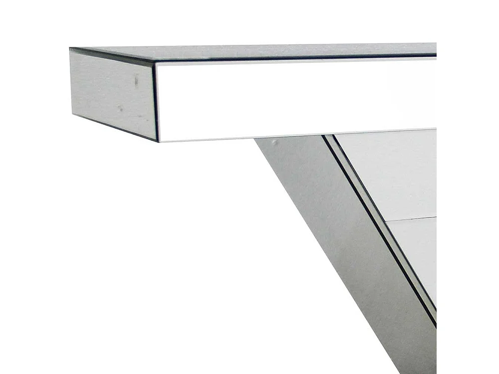 Spiegel Designtisch mit Glasplatte Säulengestell