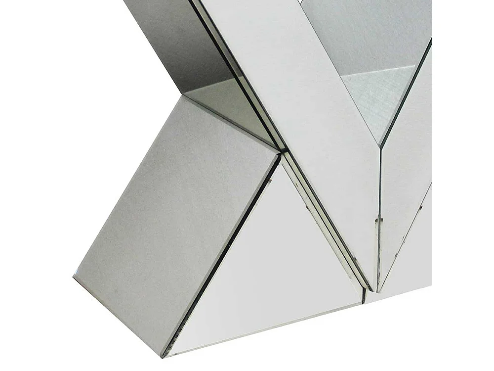 Spiegel Designtisch mit Glasplatte Säulengestell