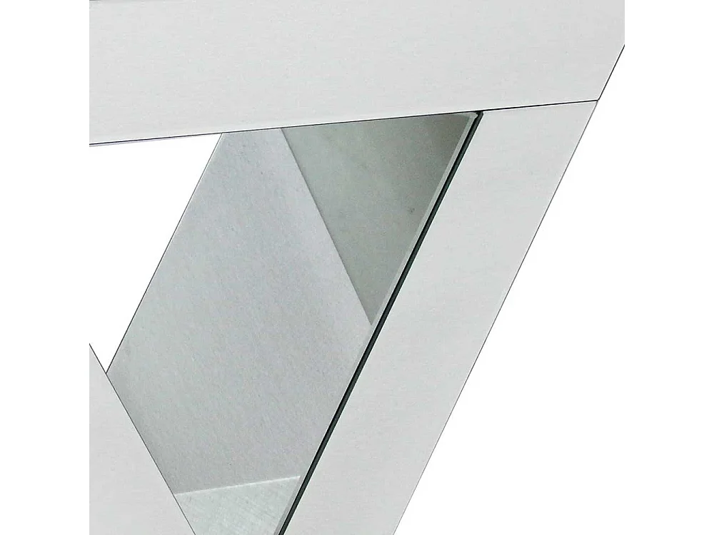 Spiegel Designtisch mit Glasplatte Säulengestell