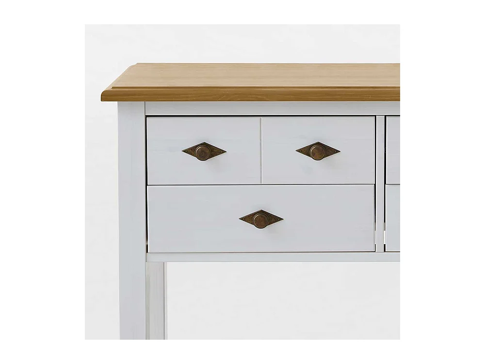 Landhaus Kommoden Tisch in Weiß Kiefer teilmassiv