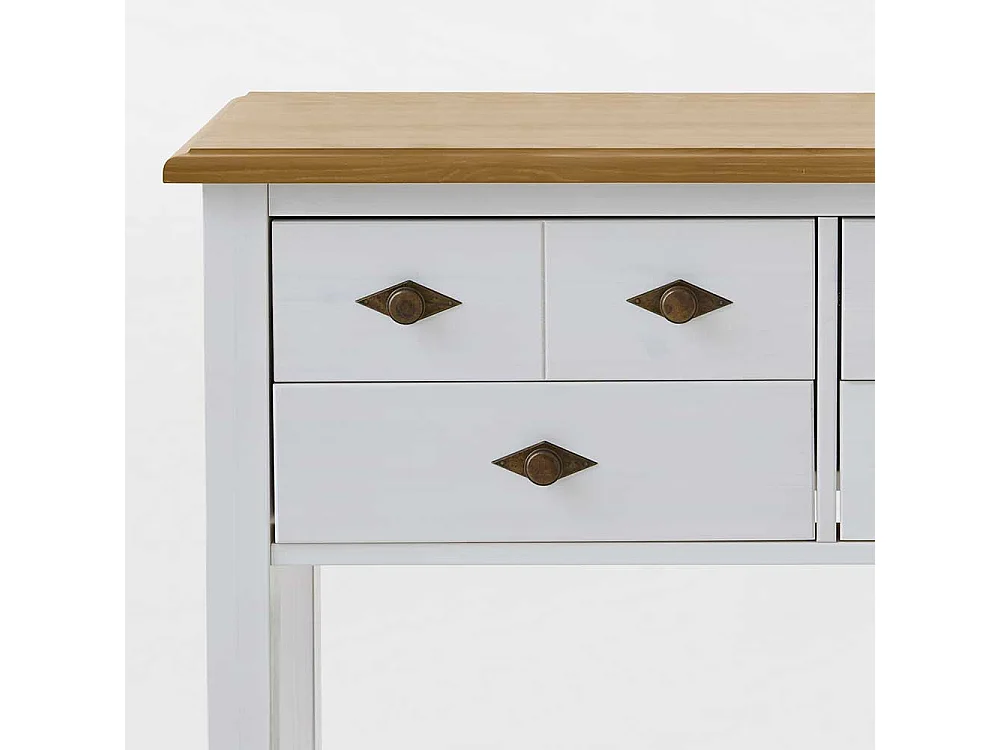 Landhaus Kommoden Tisch in Weiß Kiefer teilmassiv