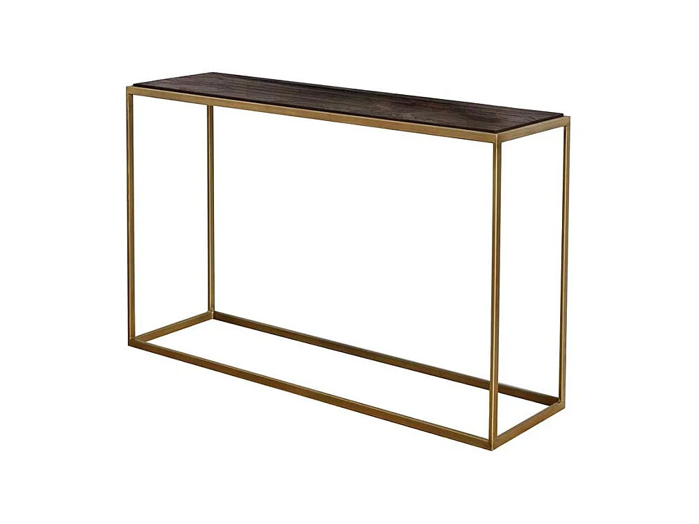 Konsolentisch Wandtisch aus Metall mit Massivholzplatte