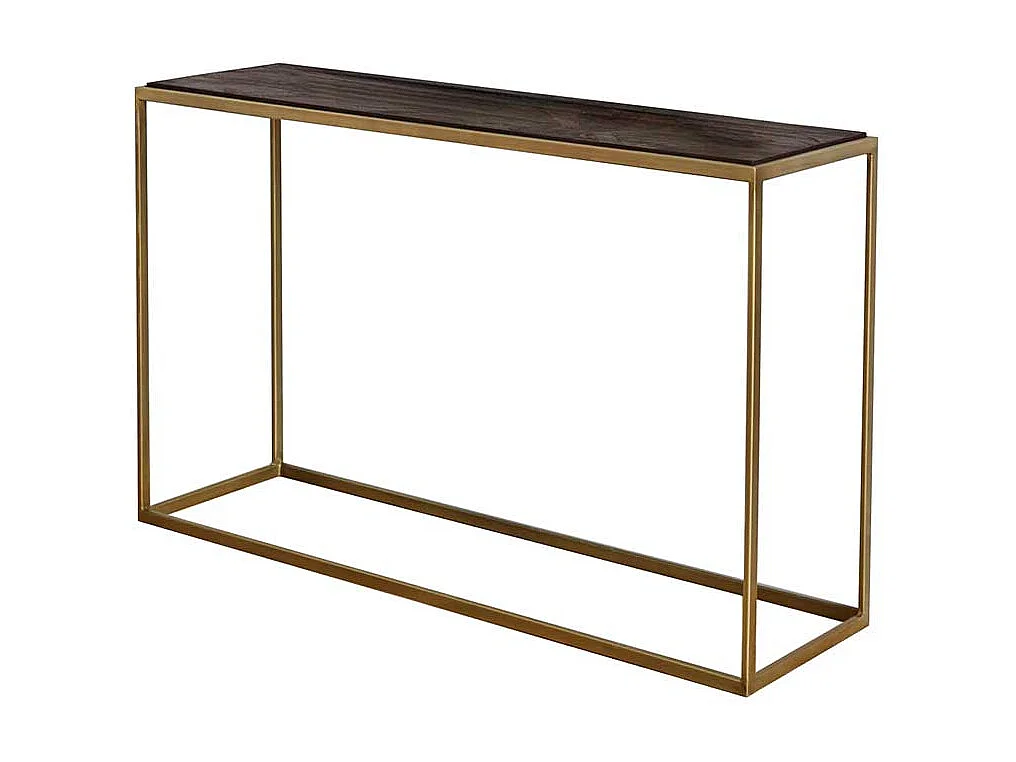 Konsolentisch Wandtisch aus Metall mit Massivholzplatte