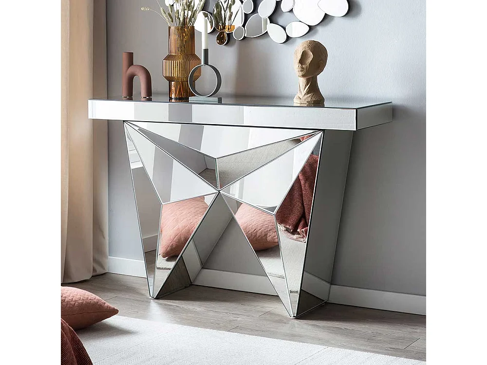 Spiegel Konsolen Tisch in modernem Design Glasplatte