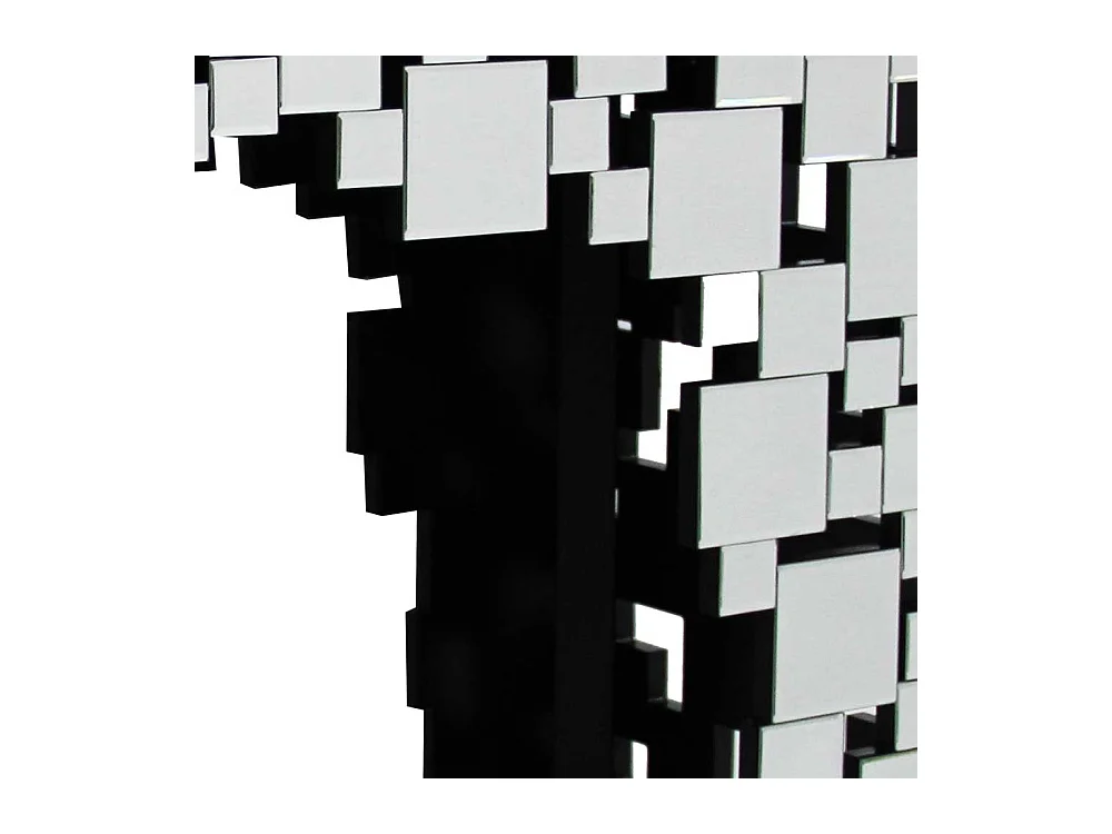 Spiegel Design Tisch mit Wangen Gestell Glasplatte