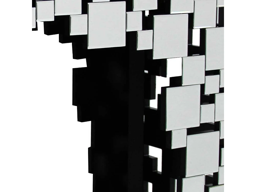 Spiegel Design Tisch mit Wangen Gestell Glasplatte