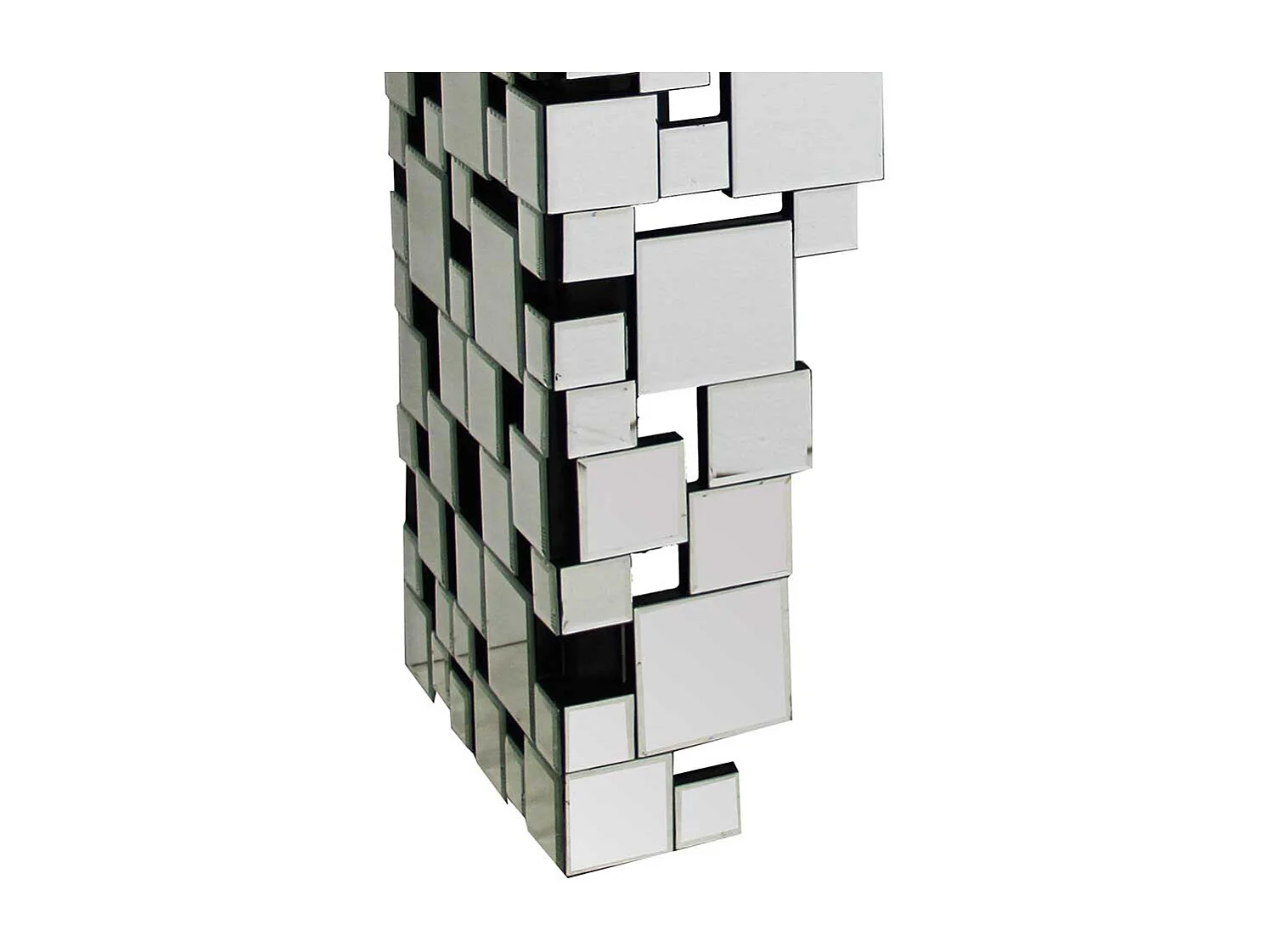 Spiegel Design Tisch mit Wangen Gestell Glasplatte