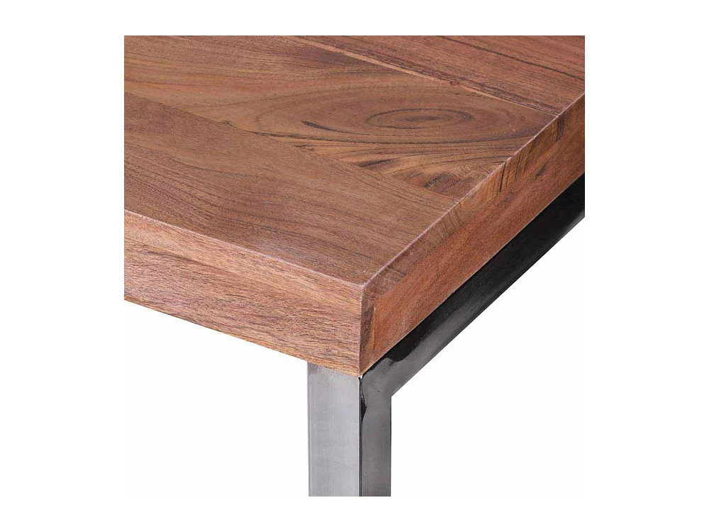 Design Konsolentisch aus Akazie Massivholz Metall verchromt