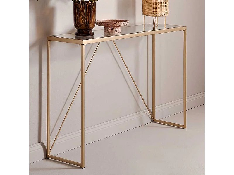 Konsolentisch Glastisch in modernem Design - Goldfarben