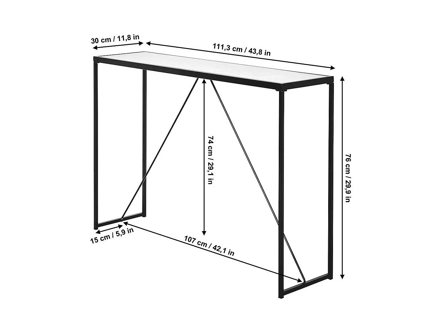 Konsolentisch Glastisch in modernem Design - Goldfarben