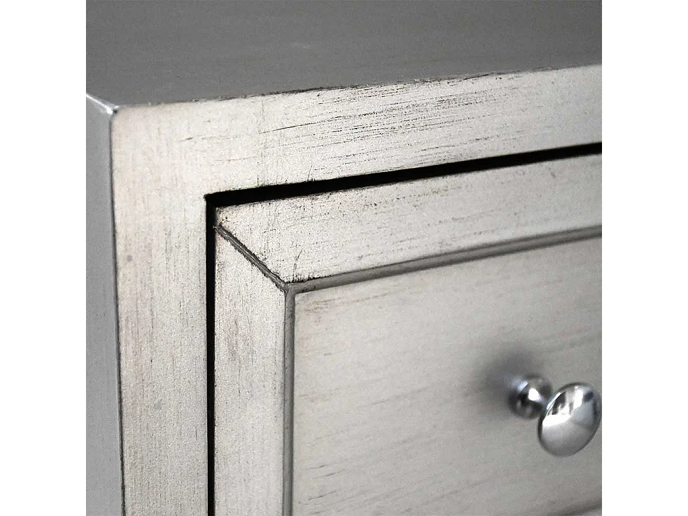 Retro Konsolentisch in Altsilberfarben und Schwarz vier Schubladen