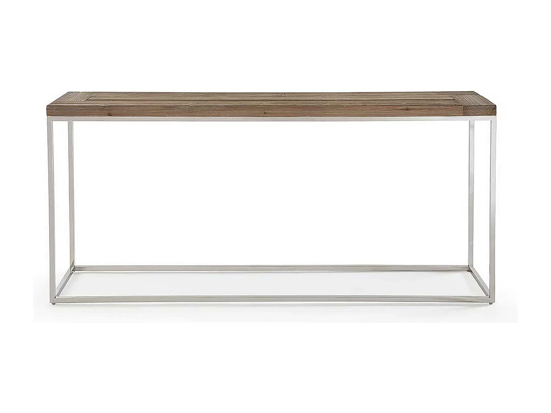 Hochwertiger Konsolentisch aus Tanne Recyclingholz Bügelgestell aus Edelstahl