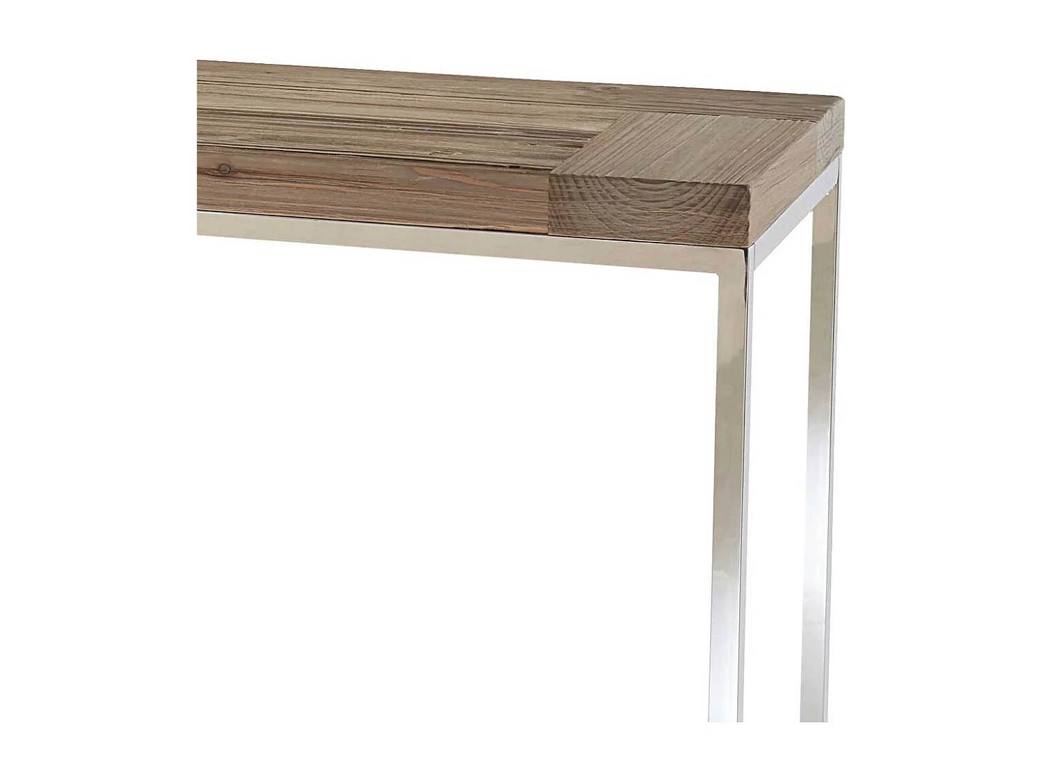 Hochwertiger Konsolentisch aus Tanne Recyclingholz Bügelgestell aus Edelstahl