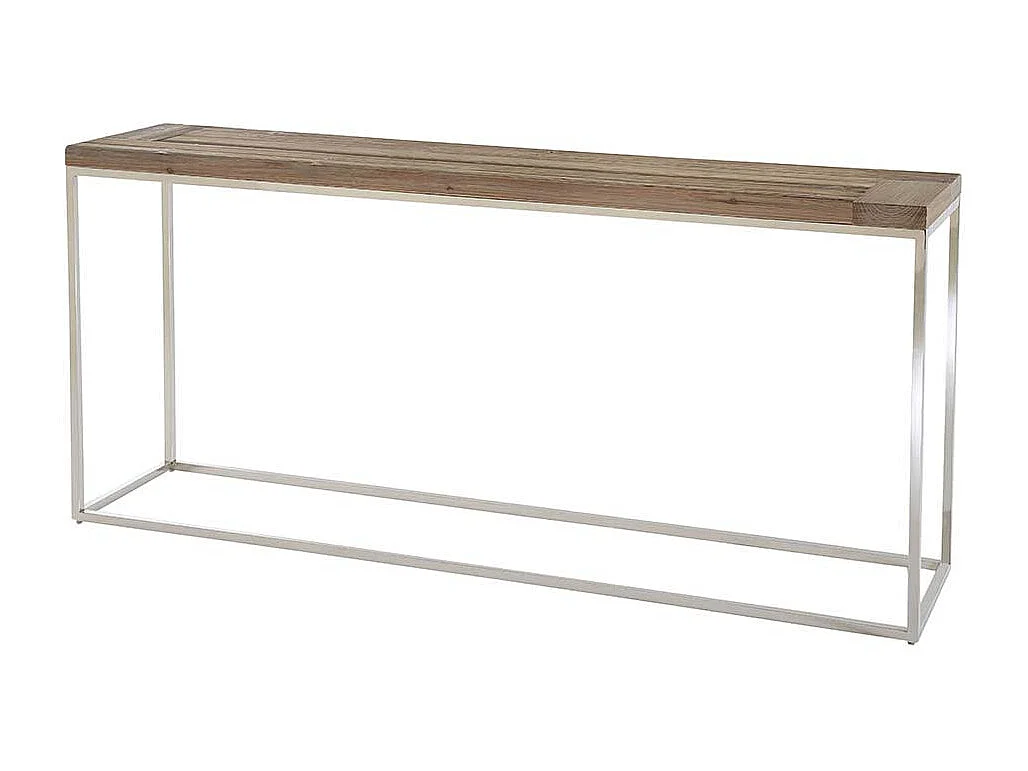 Hochwertiger Konsolentisch aus Tanne Recyclingholz Bügelgestell aus Edelstahl