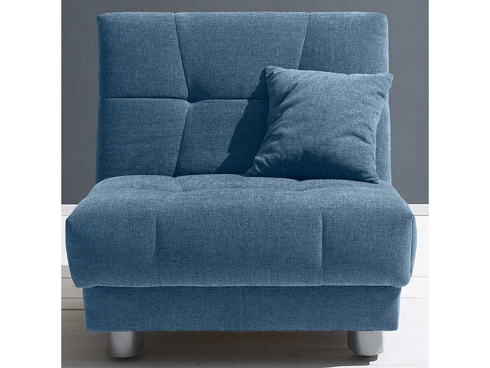 Polstersessel in Blau Flachgewebe Schlaffunktion