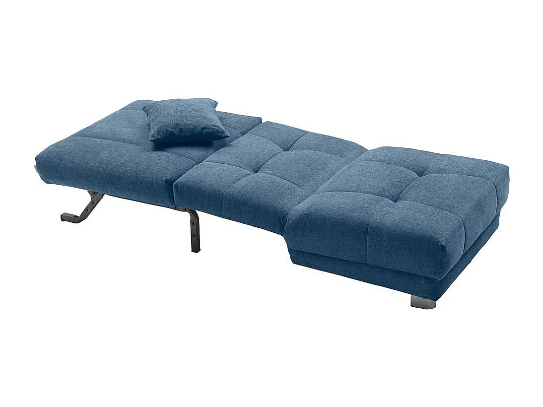 Polstersessel in Blau Flachgewebe Schlaffunktion