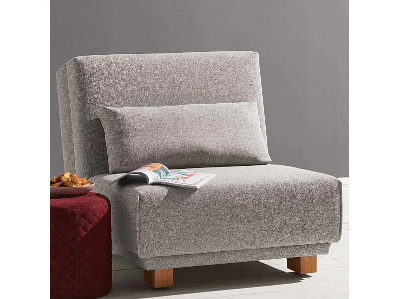 Grauer Sessel mit Schlaffunktion Made in Germany