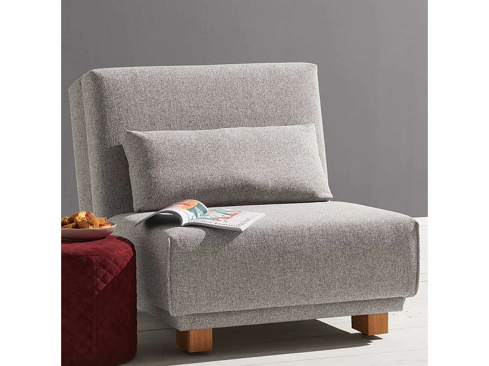 Grauer Sessel mit Schlaffunktion Made in Germany