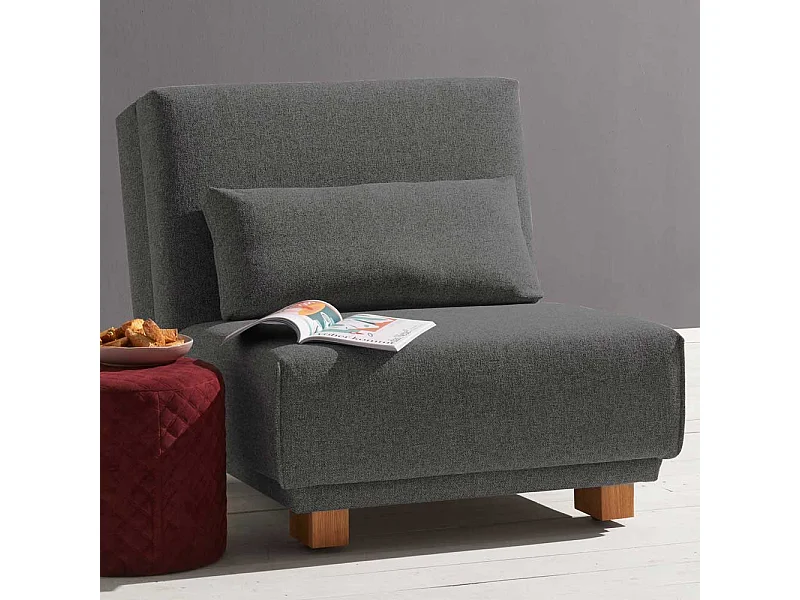 Schlafsessel in Dunkelgrau Stoff 85 cm breit