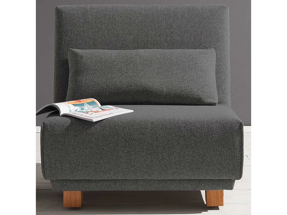 Schlafsessel in Dunkelgrau Stoff 85 cm breit