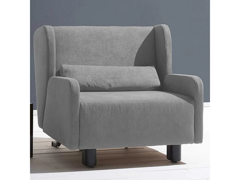 Faltsessel in Hellgrau Microvelour Ohren