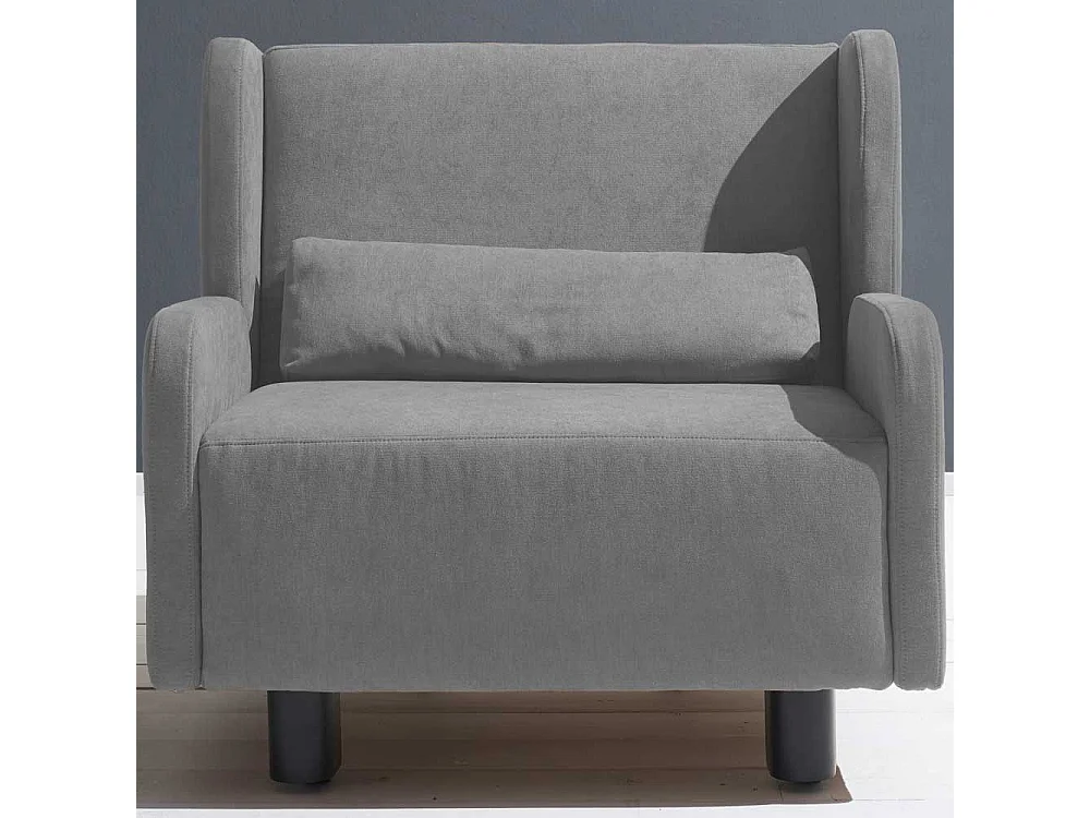 Faltsessel in Hellgrau Microvelour Ohren