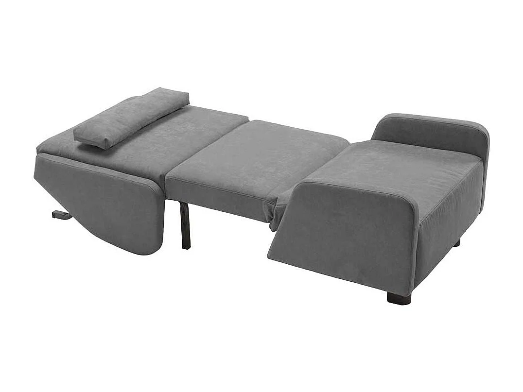 Faltsessel in Hellgrau Microvelour Ohren