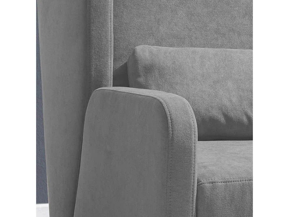 Faltsessel in Hellgrau Microvelour Ohren