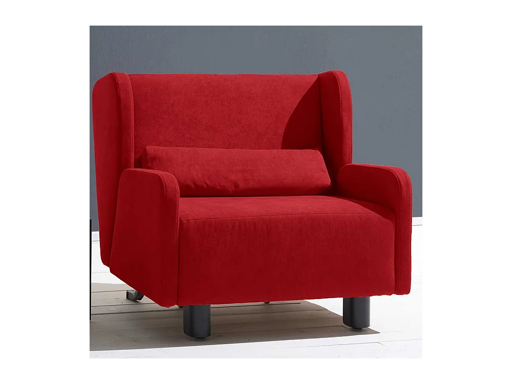 Faltsessel in Rot Microvelour Ohren