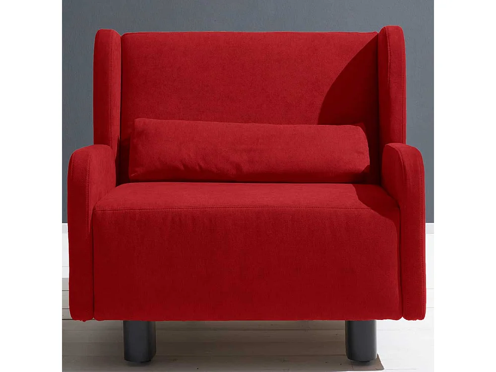 Faltsessel in Rot Microvelour Ohren